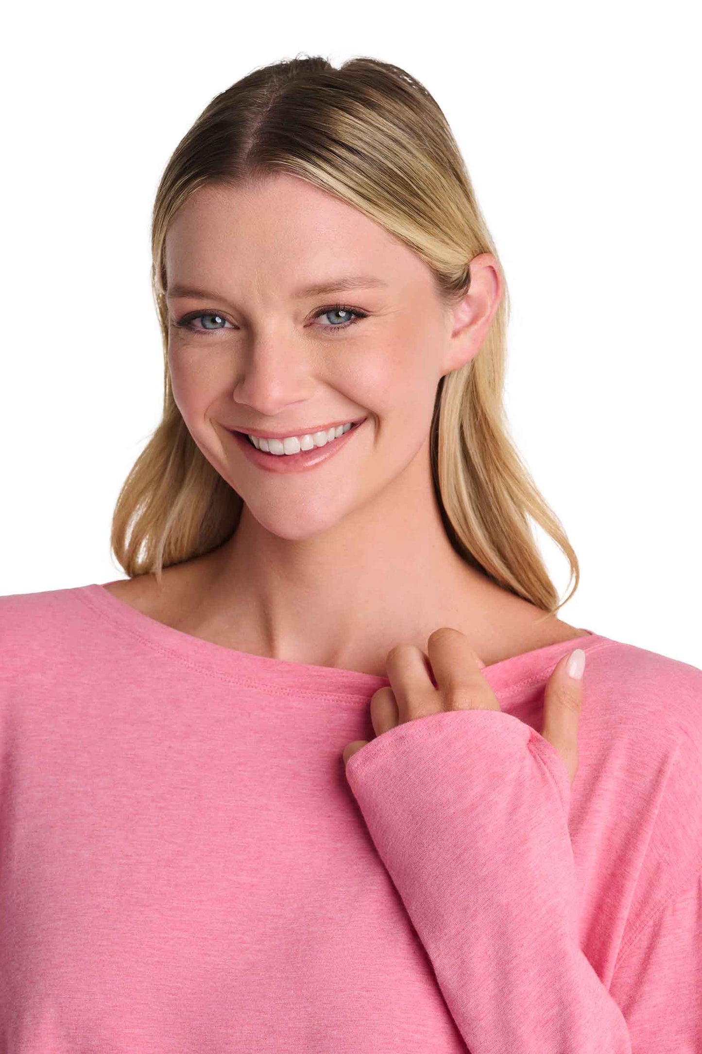 Women's LumaLeo Drape T-Shirt | Flamingo Pink Heather
