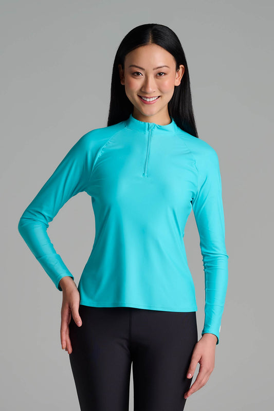 Women's Bal Harbour Long Sleeve Rash Guard | Blue Curacao