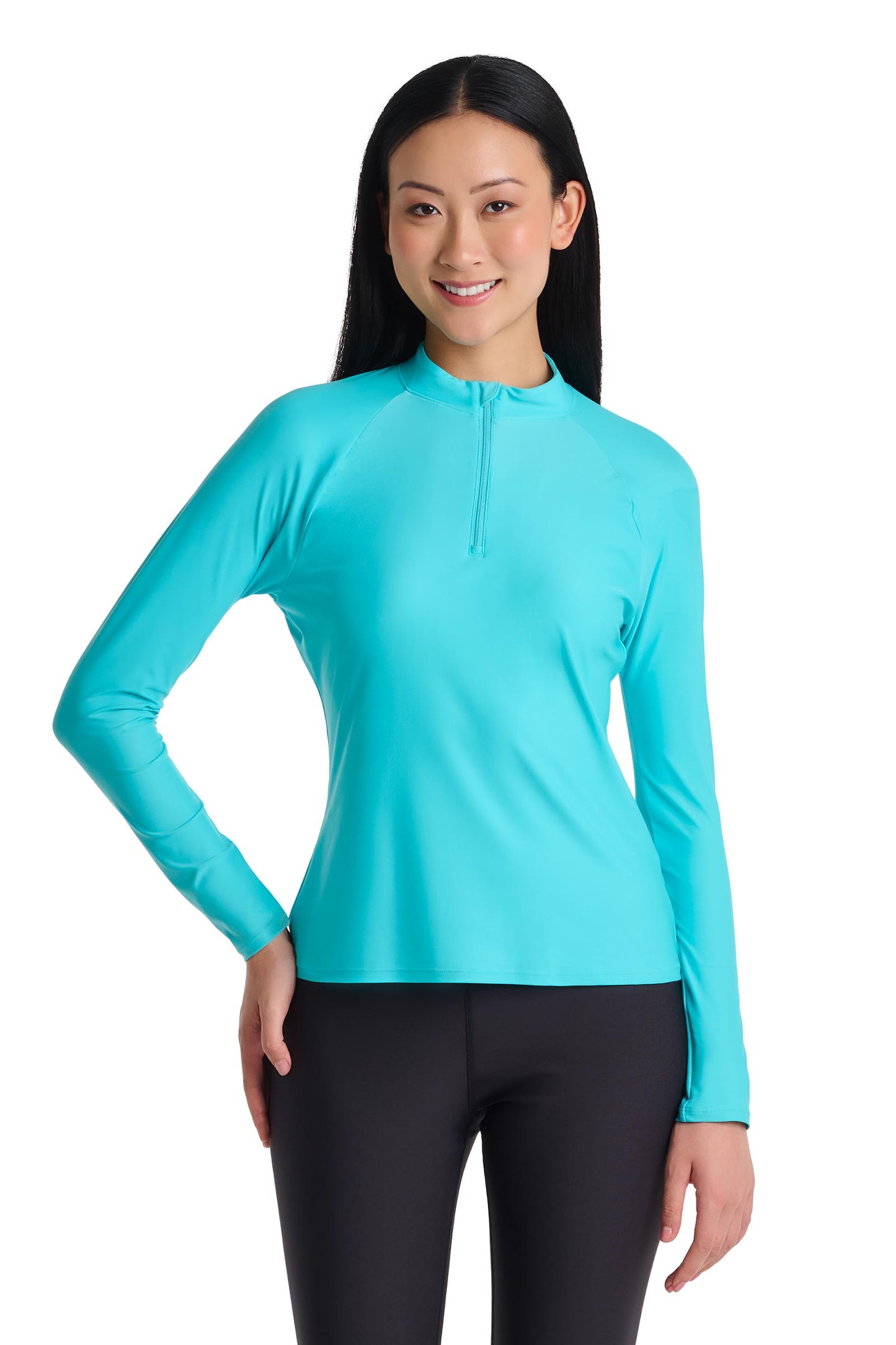 Women's Bal Harbour Long Sleeve Rash Guard | Blue Curacao