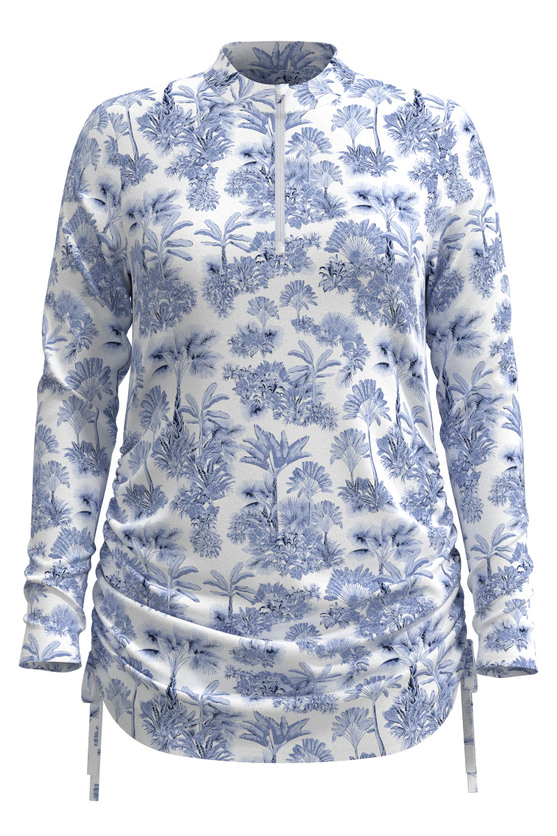 Women's Key Biscayne Ruche Swim Top | Periwinkle Isla Bonita