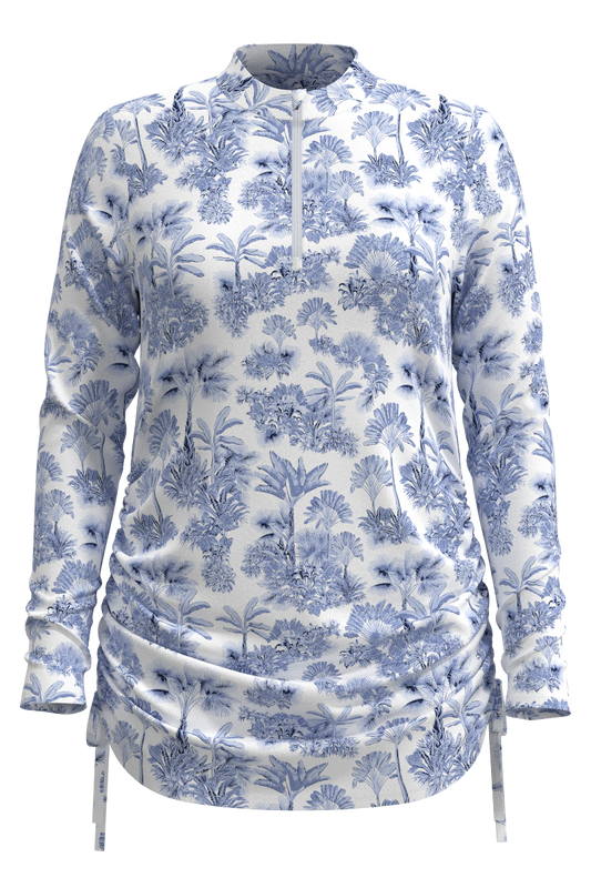 Women's Key Biscayne Ruche Swim Top | Periwinkle Isla Bonita