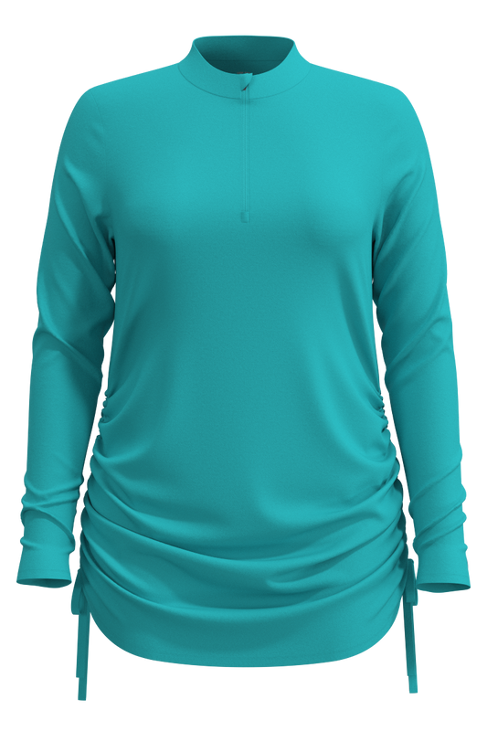 Women's Key Biscayne Ruche Swim Top | Coolibar Blue