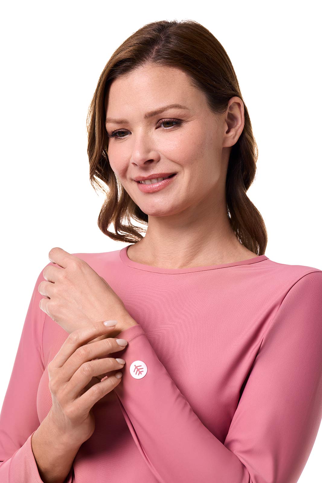 Women's Ocean Drive Cropped Rash Guard | Terracotta Rose