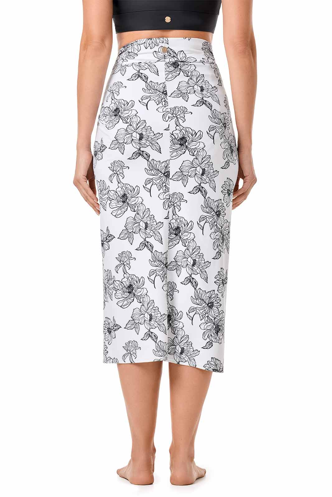 Women's North Bay Village Knot Cover-Up | White/Black Perfect Peony