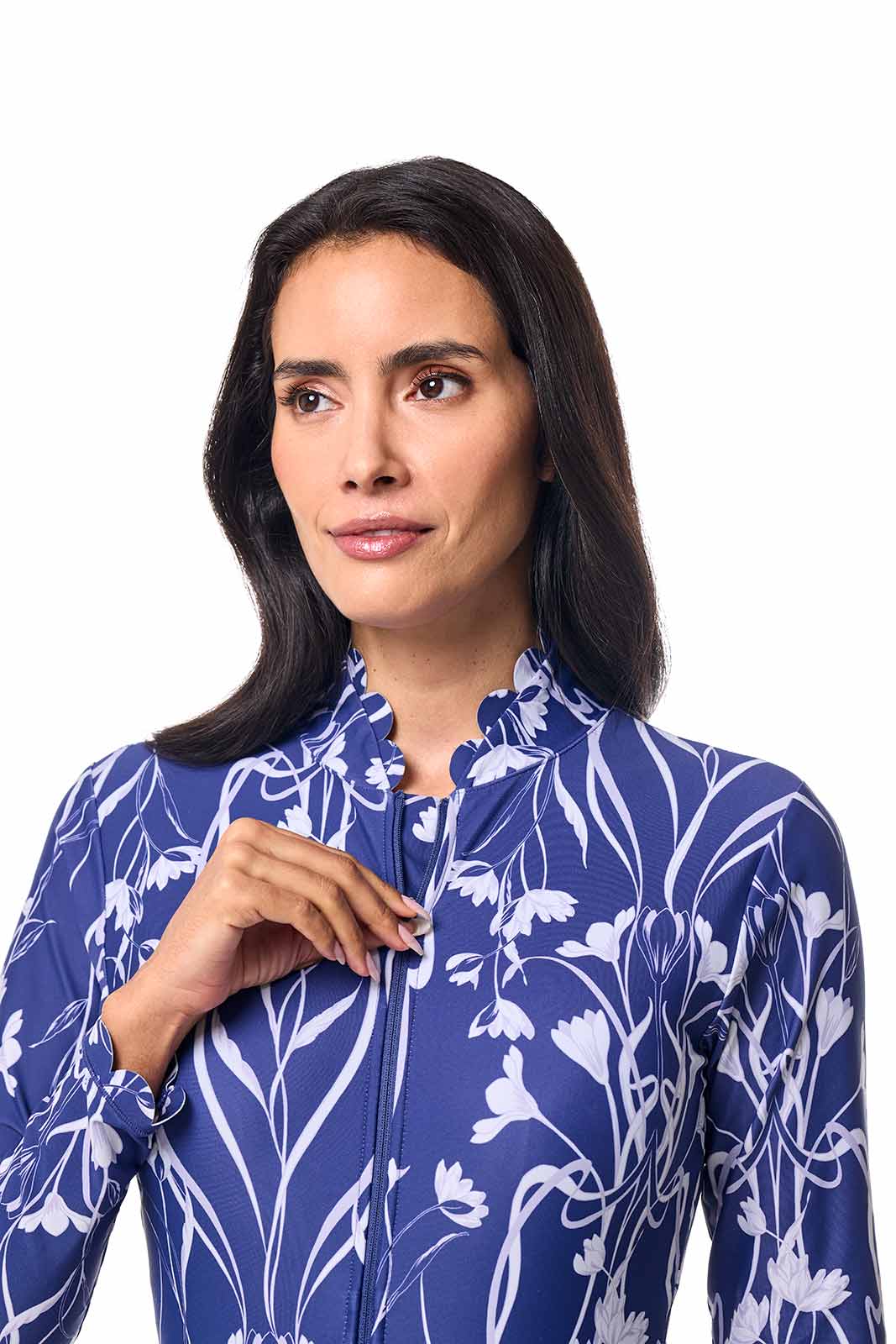 Women's Great Star Scallop Long Sleeve Swimsuit | Future Dusk Iris Dusk