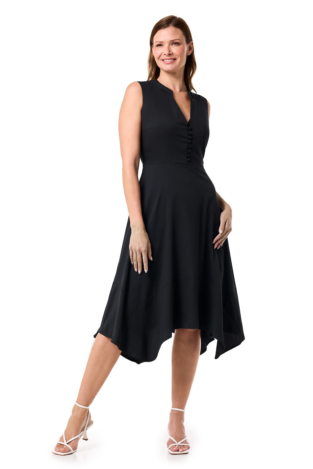 Women's Monroe Button Front Midi Dress | Black