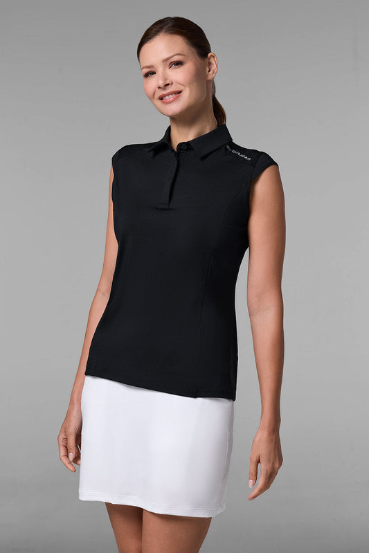 Women's Dew-Sweeper Sleeveless Polo | Black