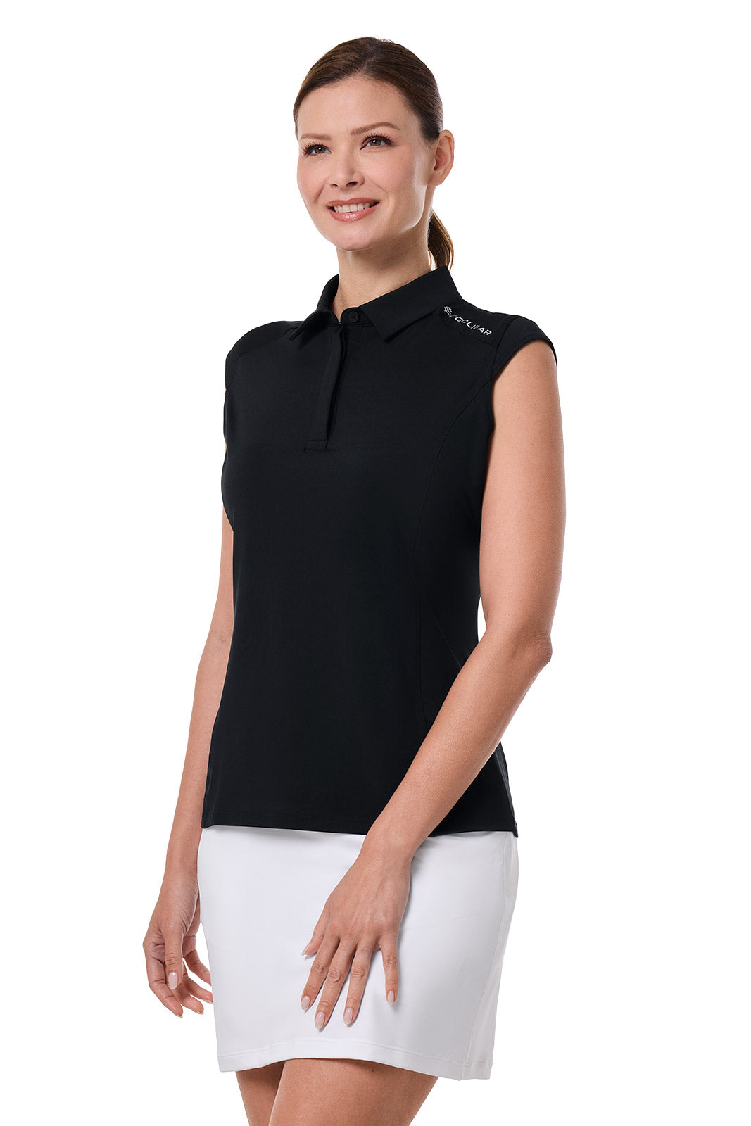 Women's Dew-Sweeper Sleeveless Polo | Black