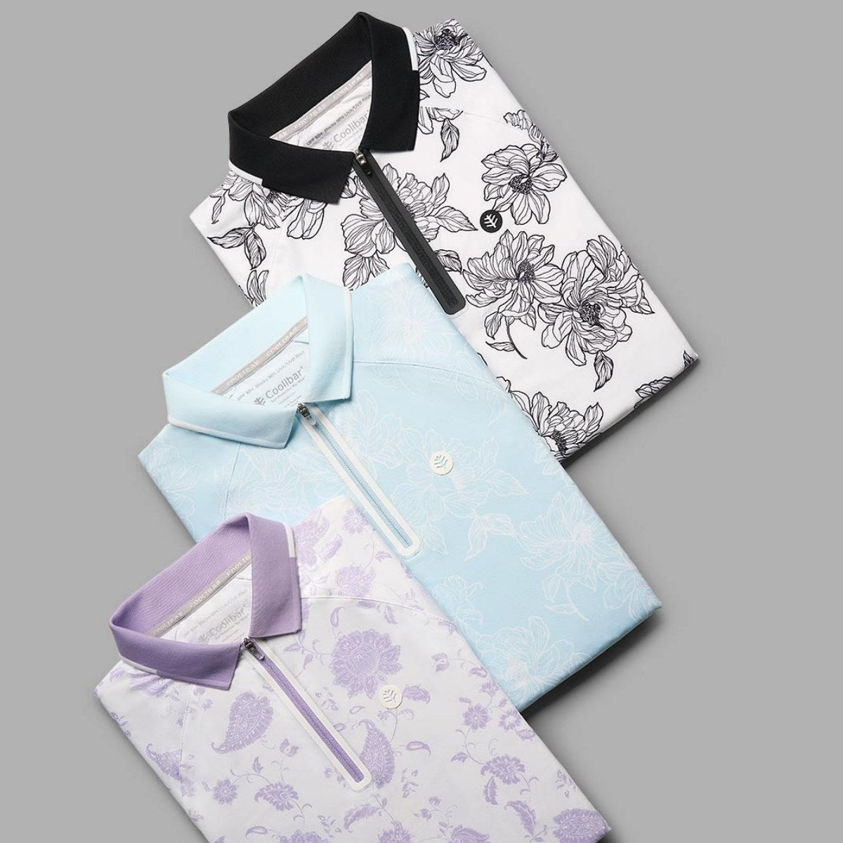 Women's Double Eagle Short Sleeve Golf Polo | White/Black Perfect Peony