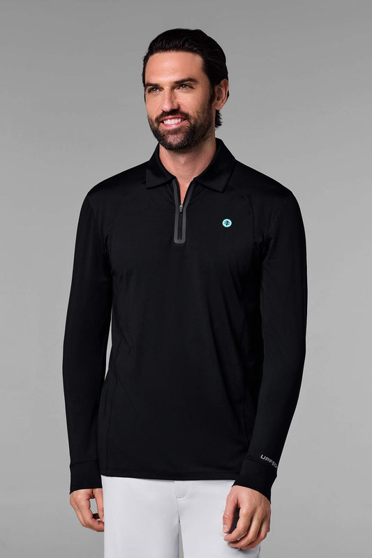 Men's Drive Long Sleeve Golf Polo | Black