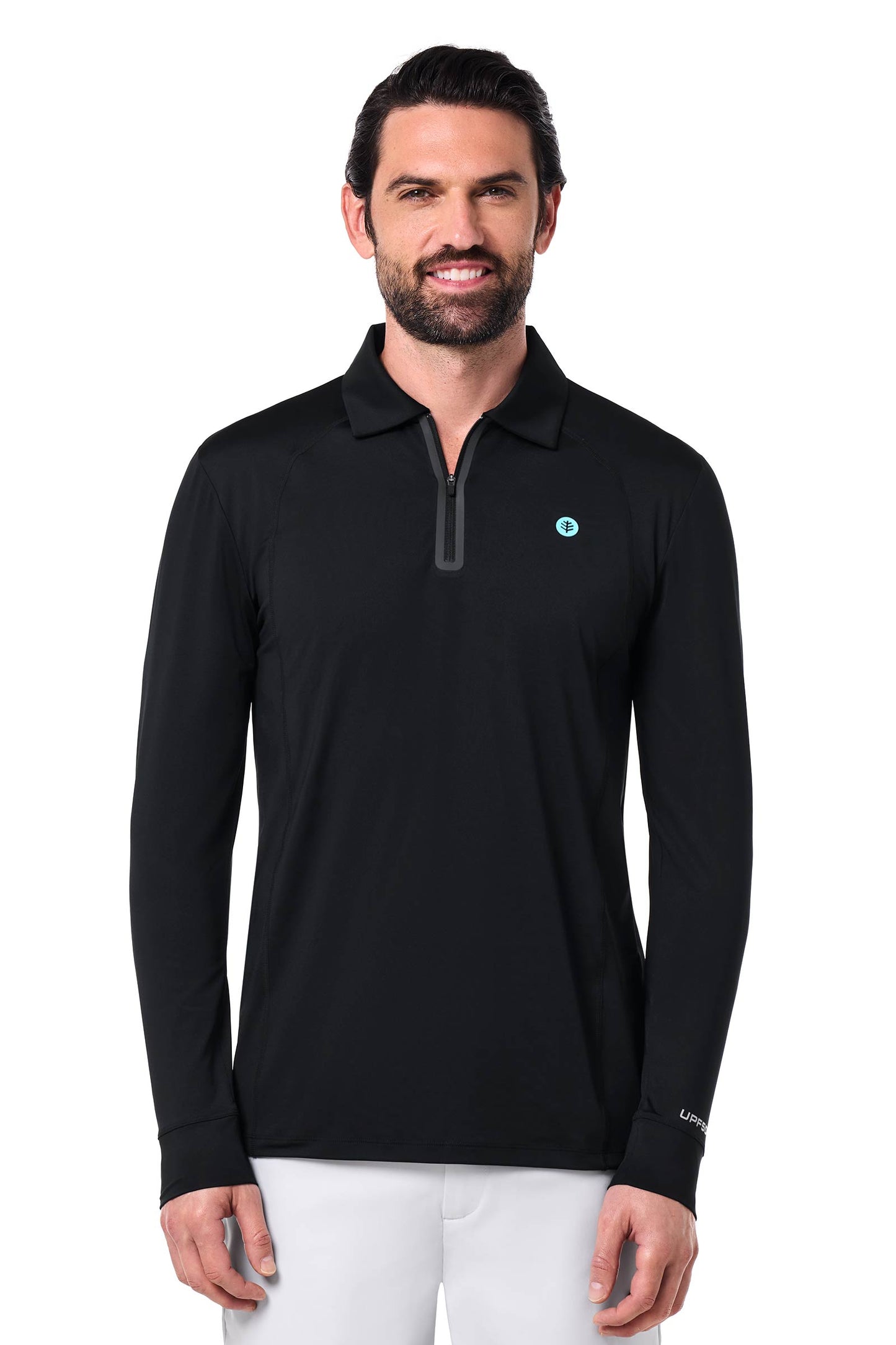 Men's Drive Long Sleeve Golf Polo | Black