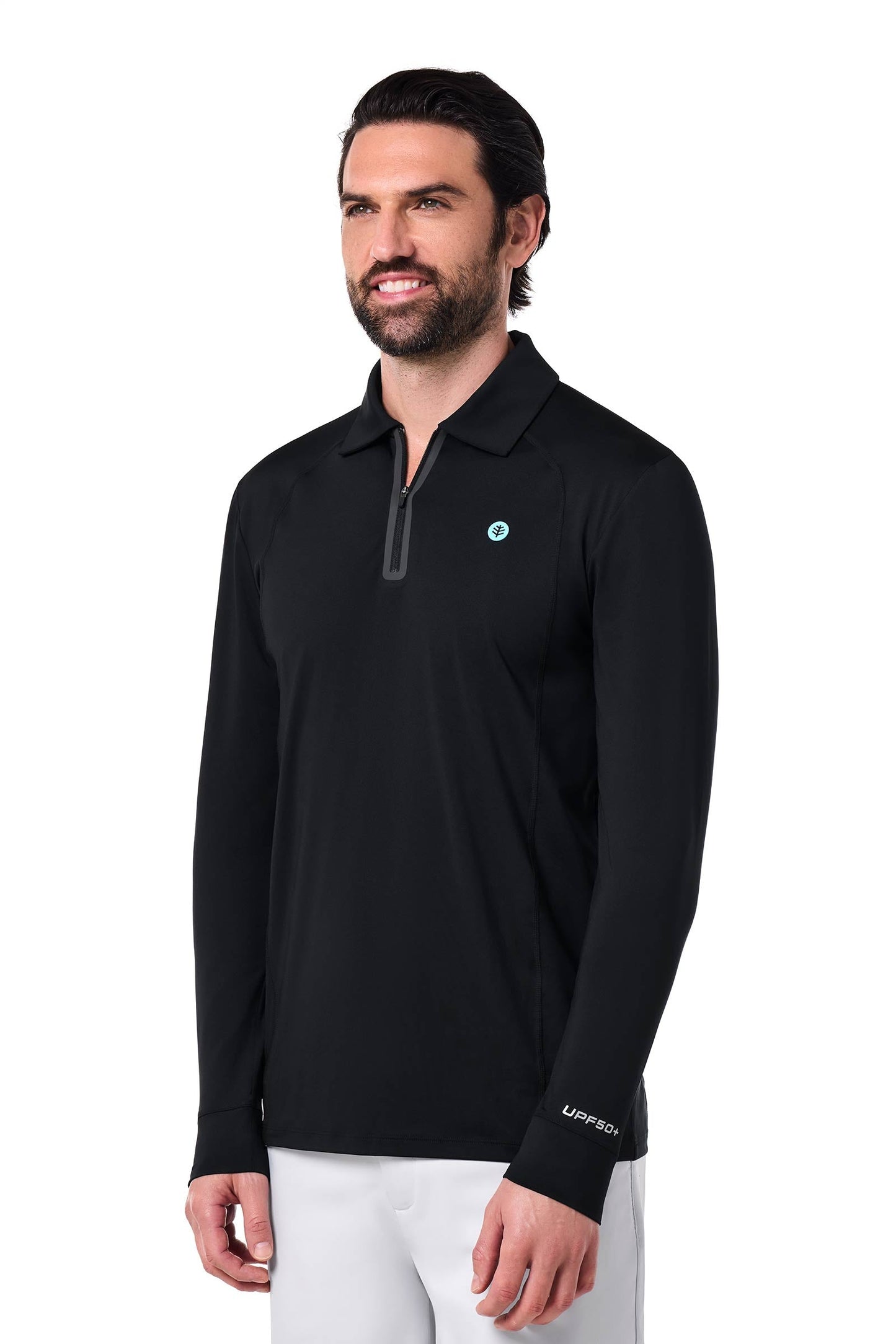 Men's Drive Long Sleeve Golf Polo | Black