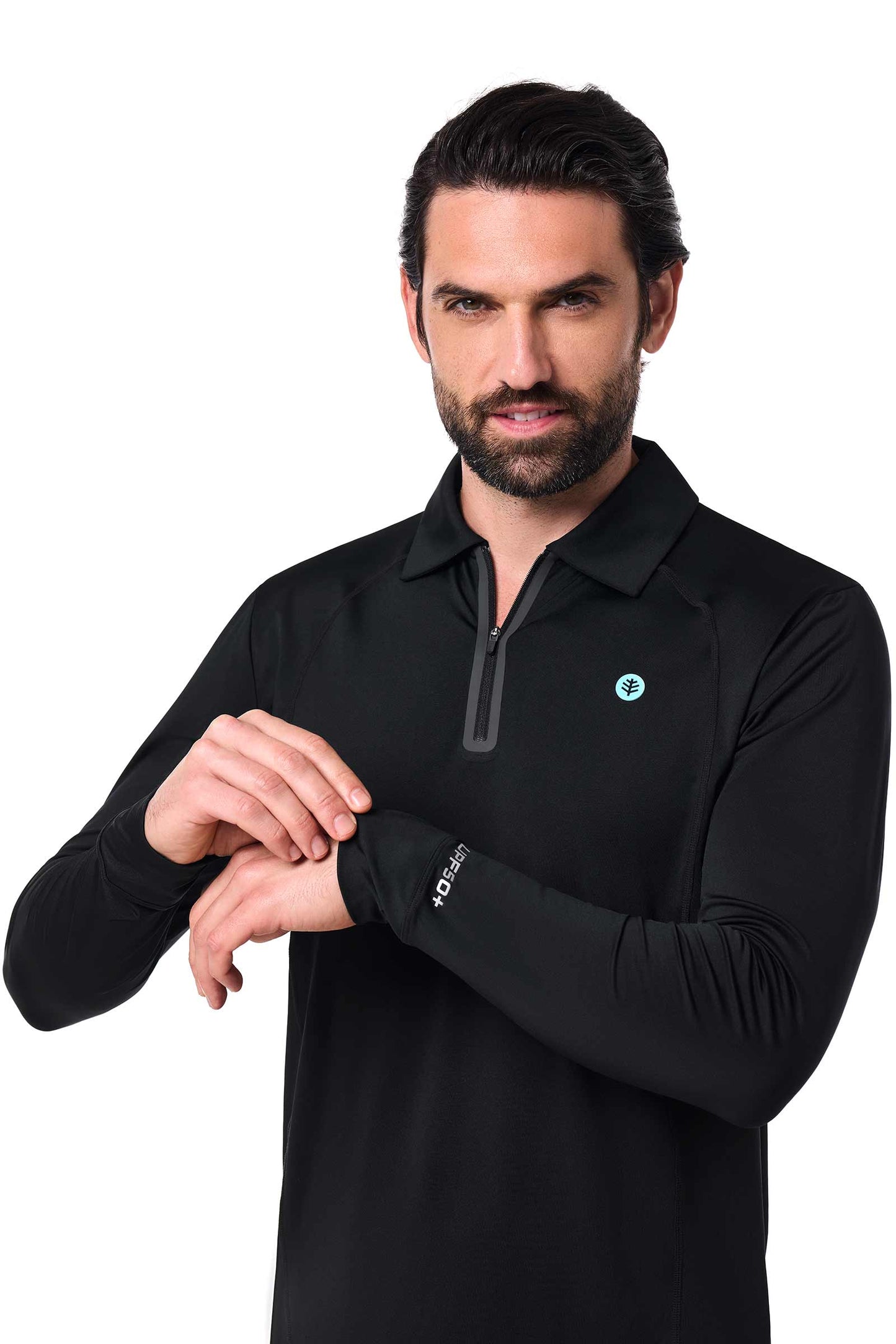 Men's Drive Long Sleeve Golf Polo | Black