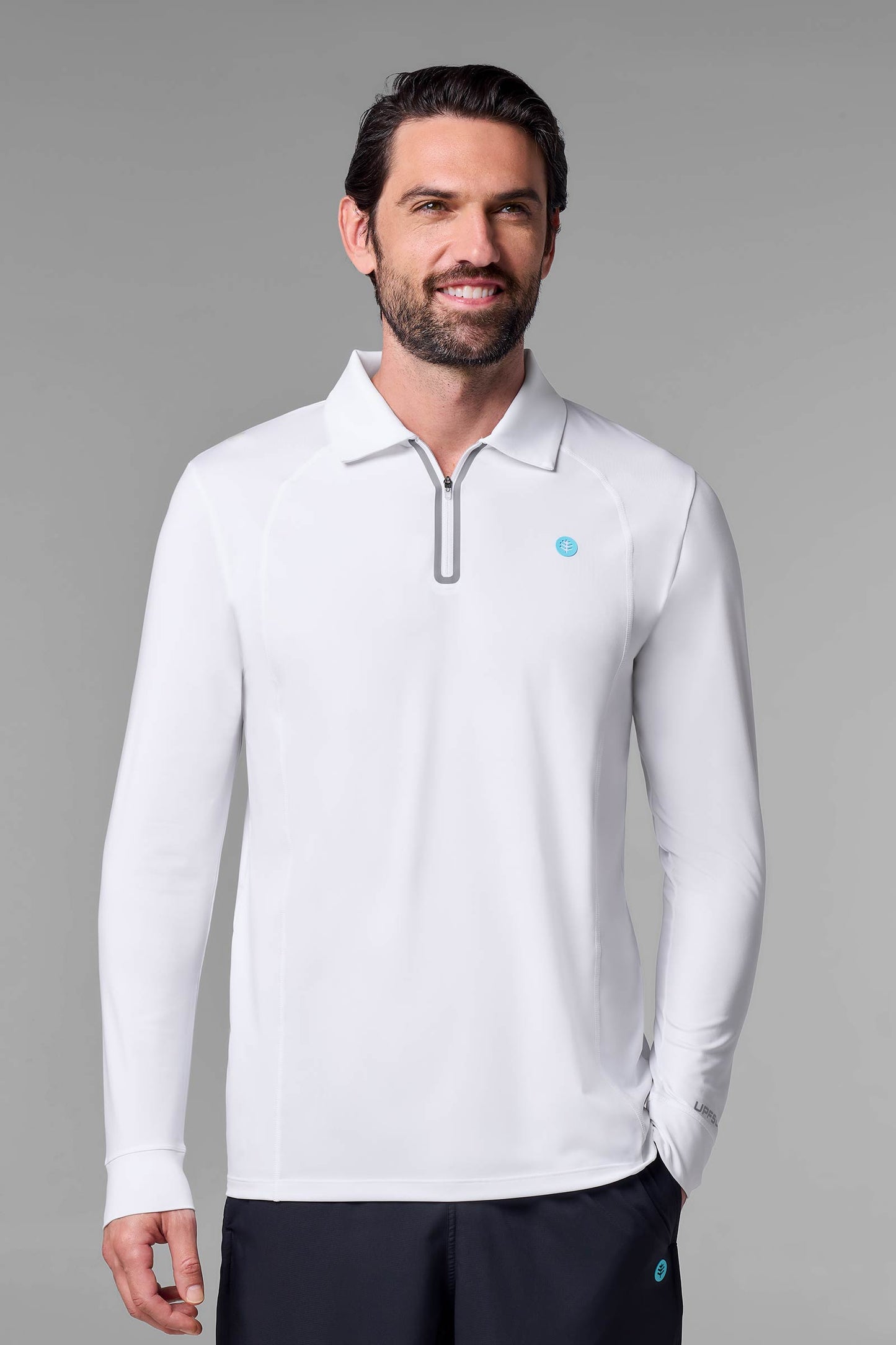 Men's Drive Long Sleeve Golf Polo | White