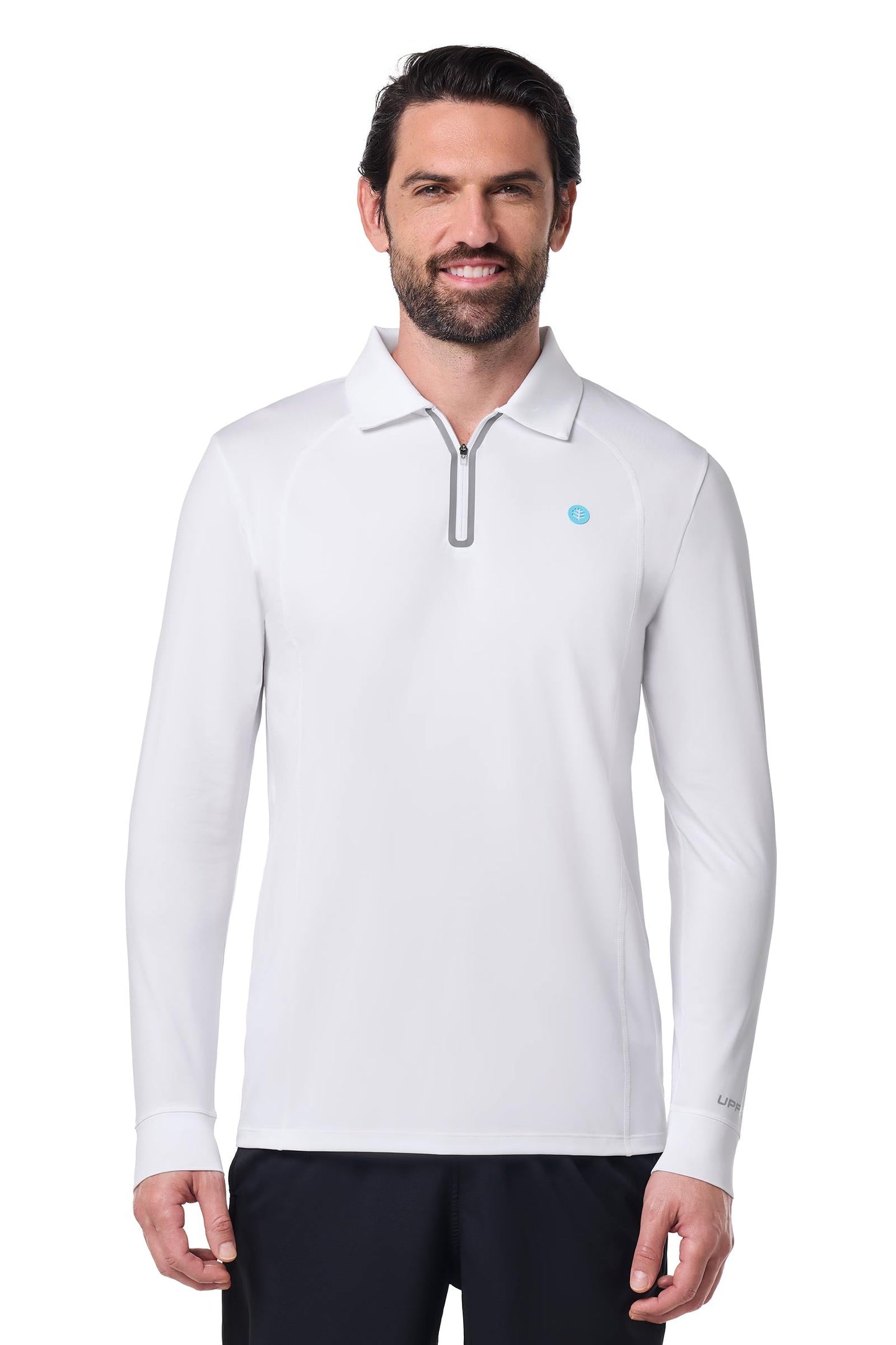 Men's Drive Long Sleeve Golf Polo | White