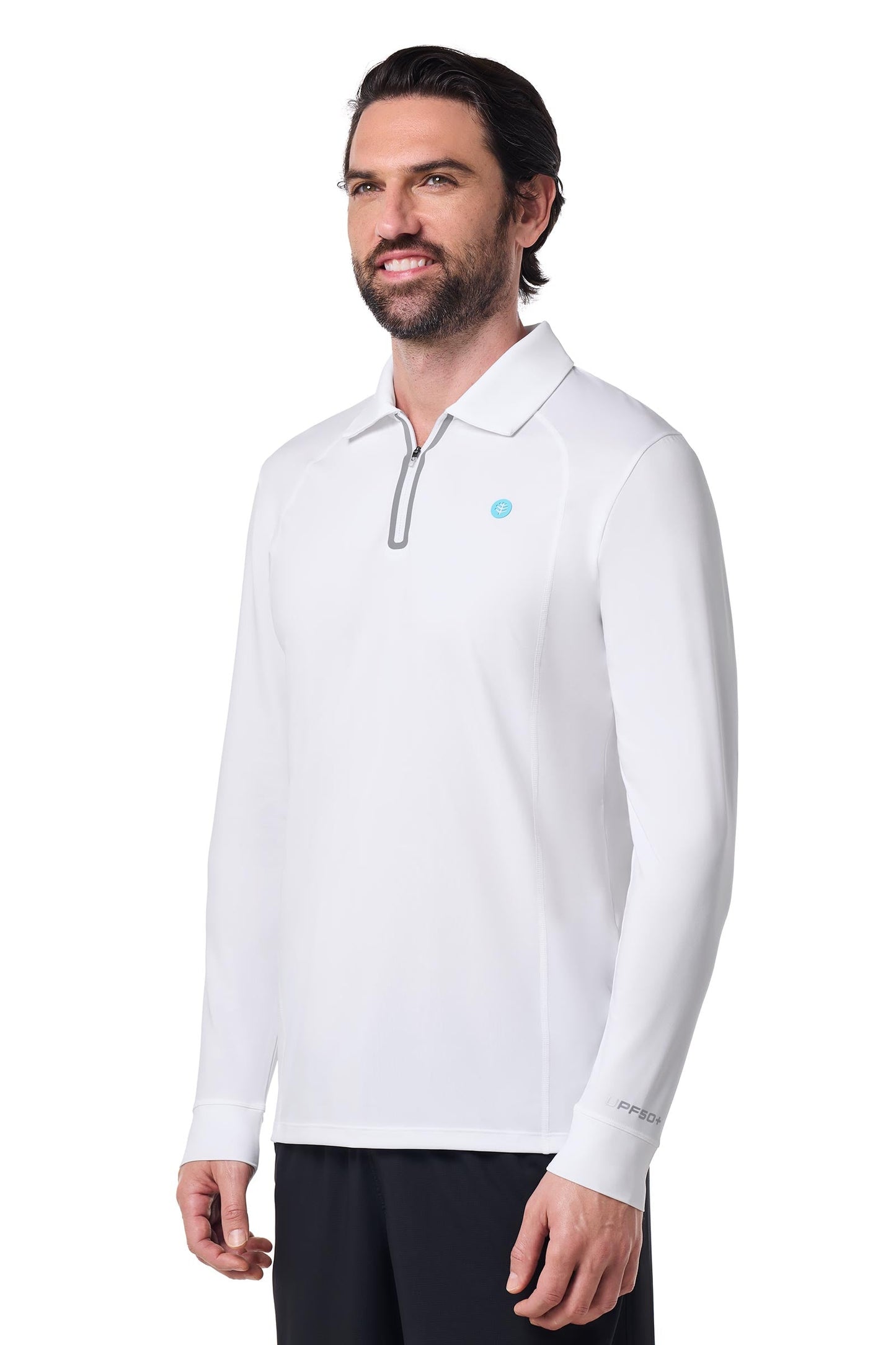 Men's Drive Long Sleeve Golf Polo | White