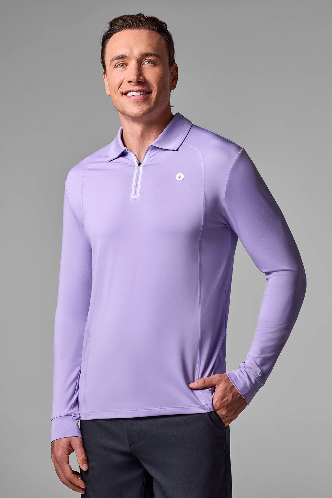 Men's Drive Long Sleeve Golf Polo | Lavendula