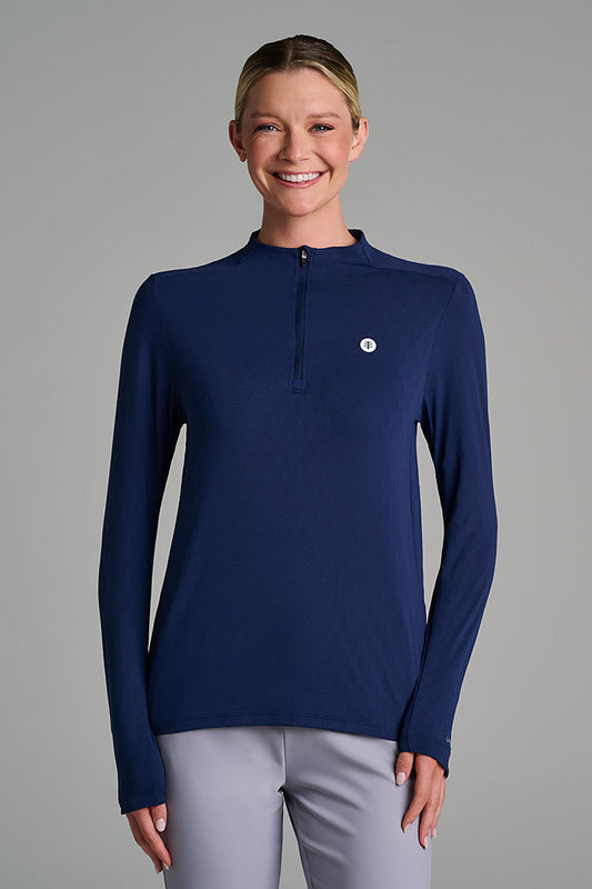 Women's Albatross Long Sleeve Pullover | Navy Diamond Jacquard