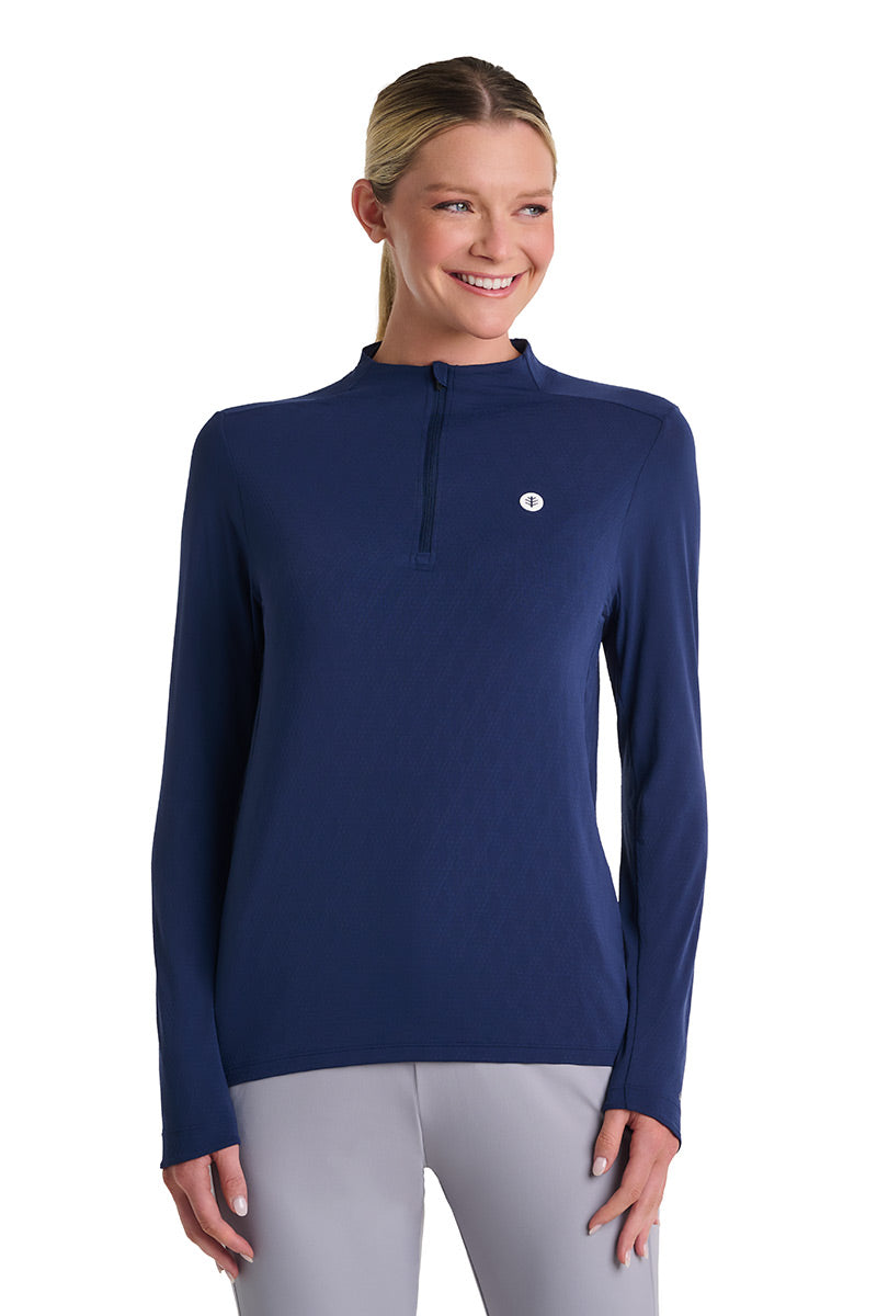 Women's Albatross Long Sleeve Pullover | Navy Diamond Jacquard