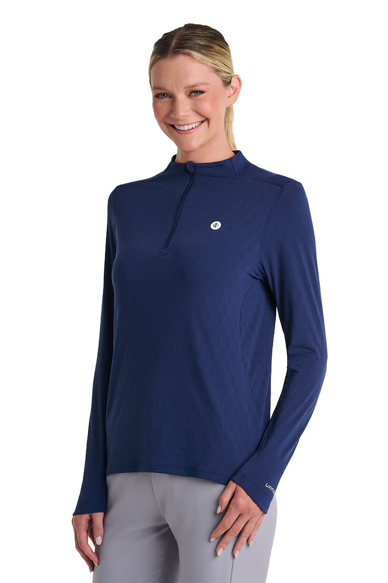 Women's Albatross Long Sleeve Pullover | Navy Diamond Jacquard
