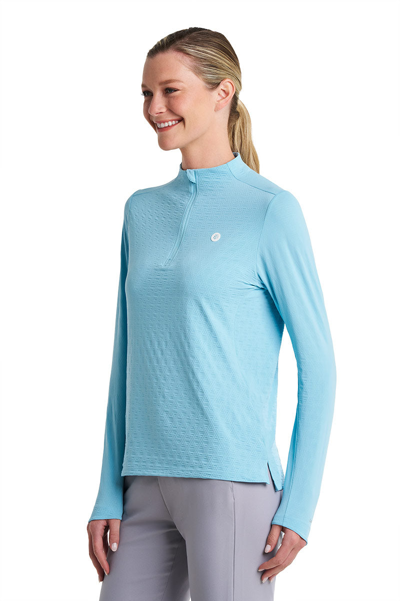 Women's Albatrose Golf Pullover | Arctic Blue Diamond Jacquard |July
