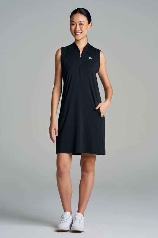 Women's Backspin Golf Sleeveless Dress | Black
