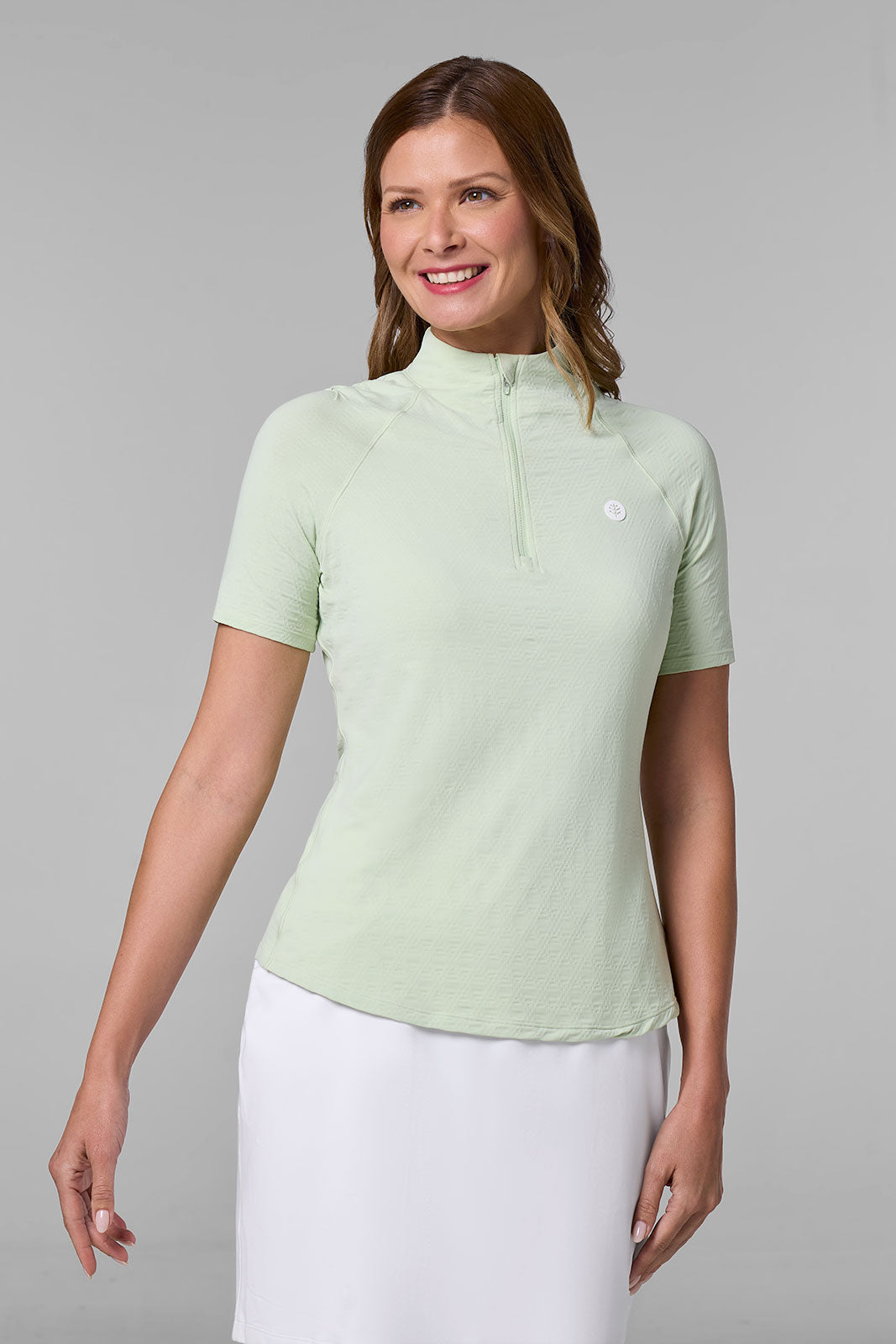 Women's Albatrose Golf Elbow Sleeve Shirt | Seedling Diamond Jacquard