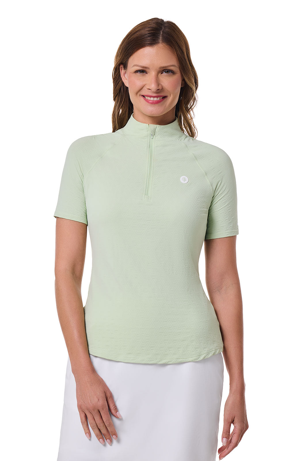 Women's Albatrose Golf Elbow Sleeve Shirt | Seedling Diamond Jacquard