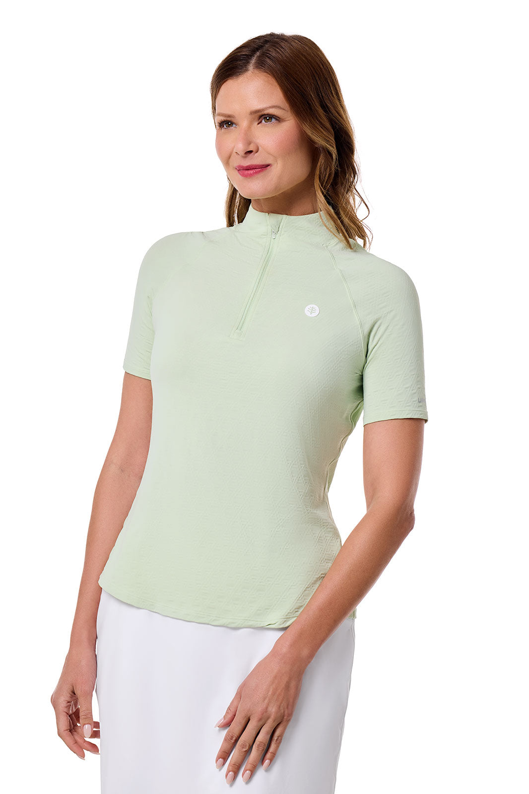 Women's Albatrose Golf Elbow Sleeve Shirt | Seedling Diamond Jacquard