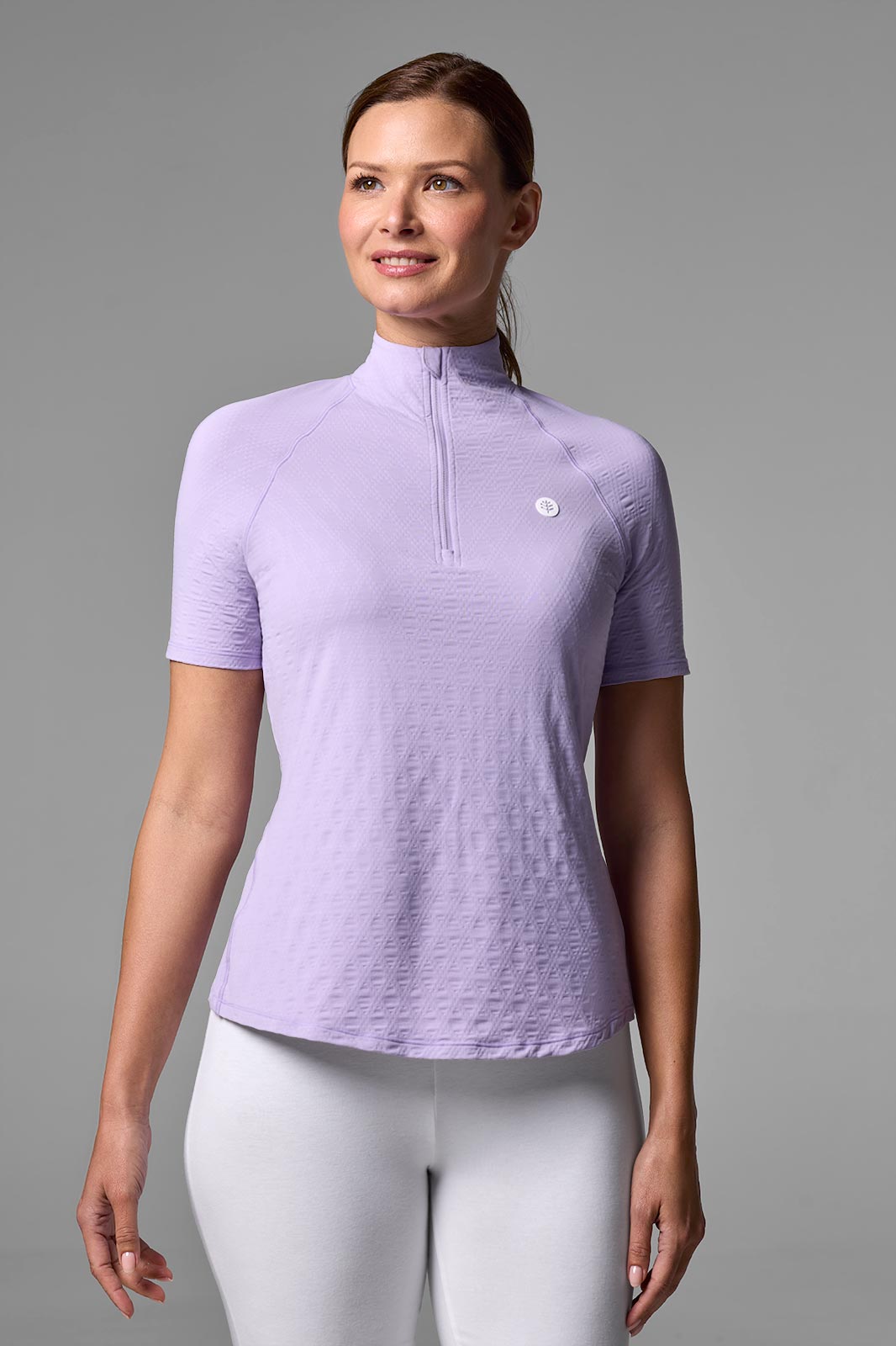 Women's Albatrose Golf Elbow Sleeve Shirt | Lavendula Diamond Jacquard