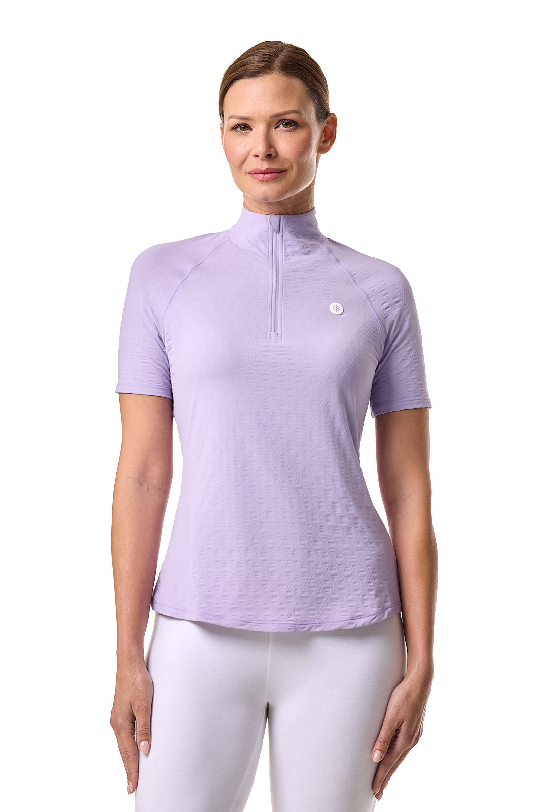 Women's Albatrose Golf Elbow Sleeve Shirt | Lavendula Diamond Jacquard