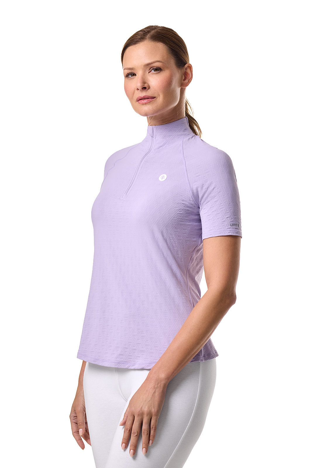 Women's Albatrose Golf Elbow Sleeve Shirt | Lavendula Diamond Jacquard