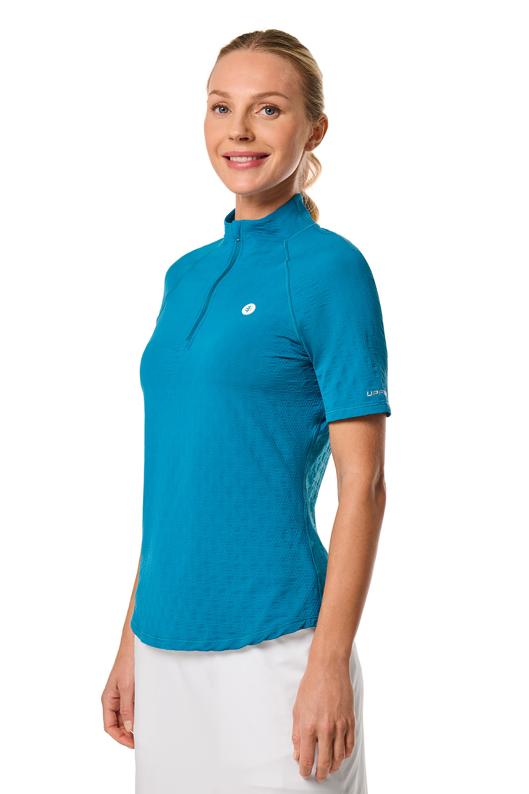 Women's Albatrose Golf Elbow Sleeve Shirt | Bluejay Diamond Jacquard