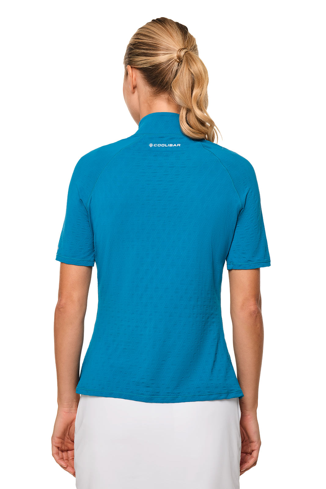 Women's Albatrose Golf Elbow Sleeve Shirt | Bluejay Diamond Jacquard