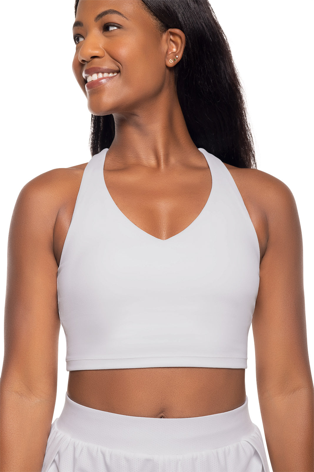 Women's Ananda Long Line Sports Bra | White