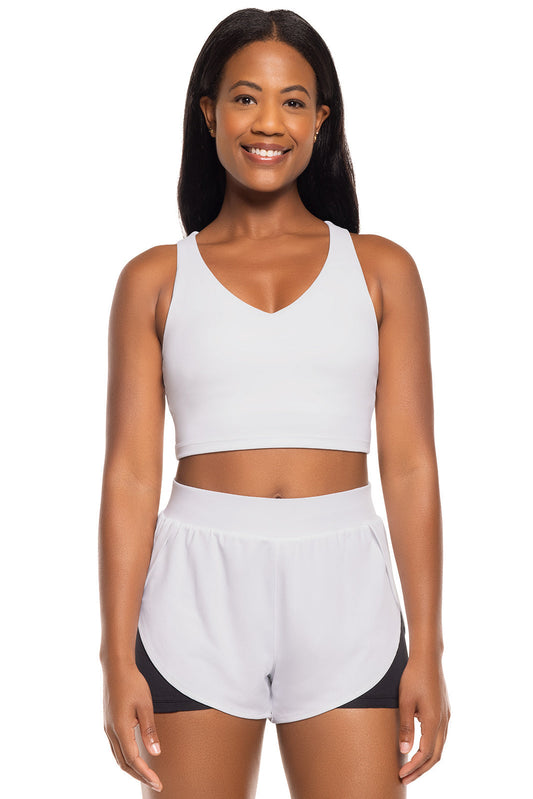 Women's Ananda Long Line Sports Bra | White