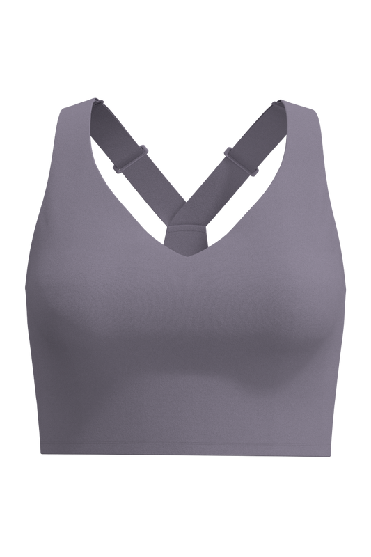 Women's Ananda Long Line Sports Bra | Lavender Grey