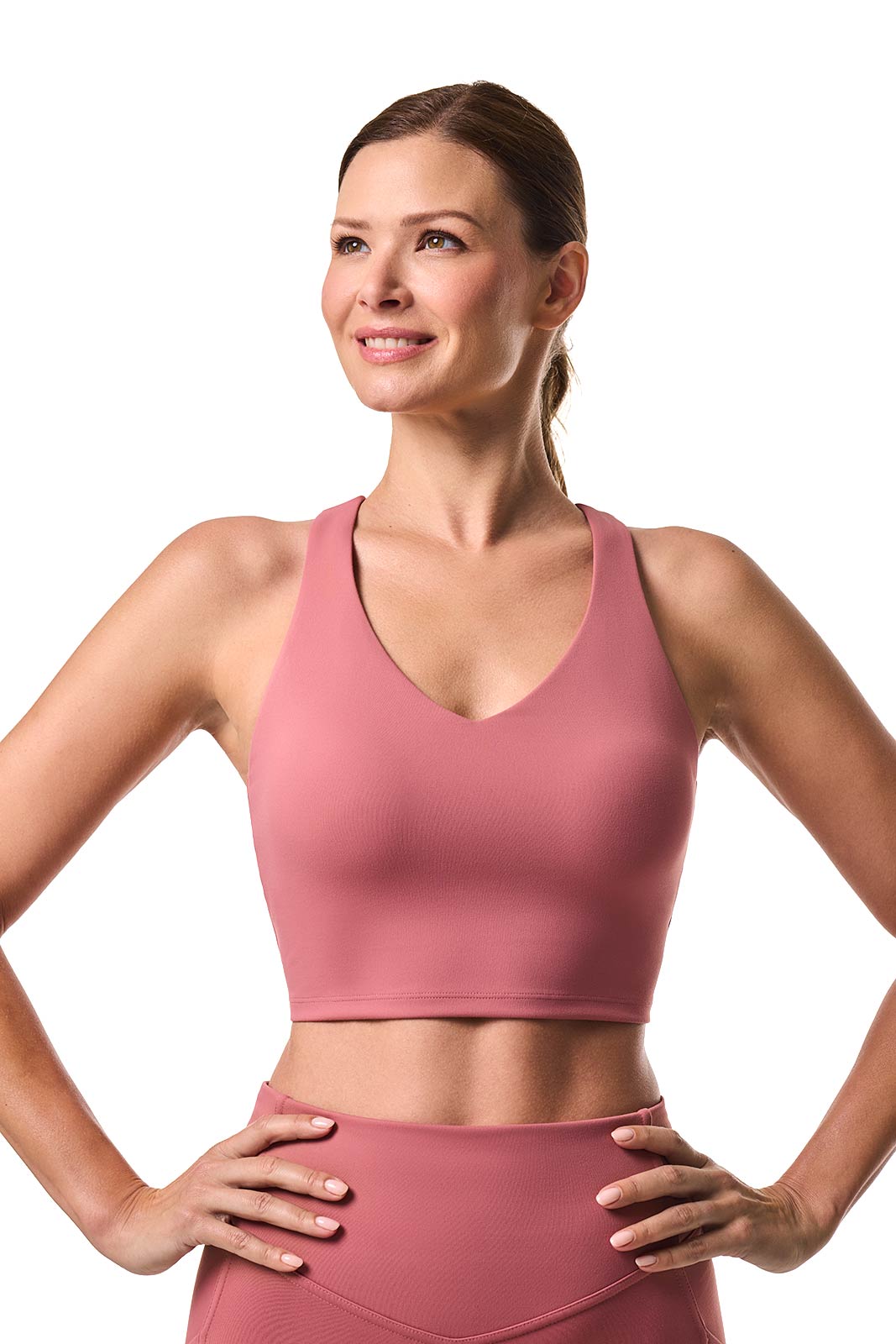 Women's Ananda Long Line Sports Bra | Terracotta Rose