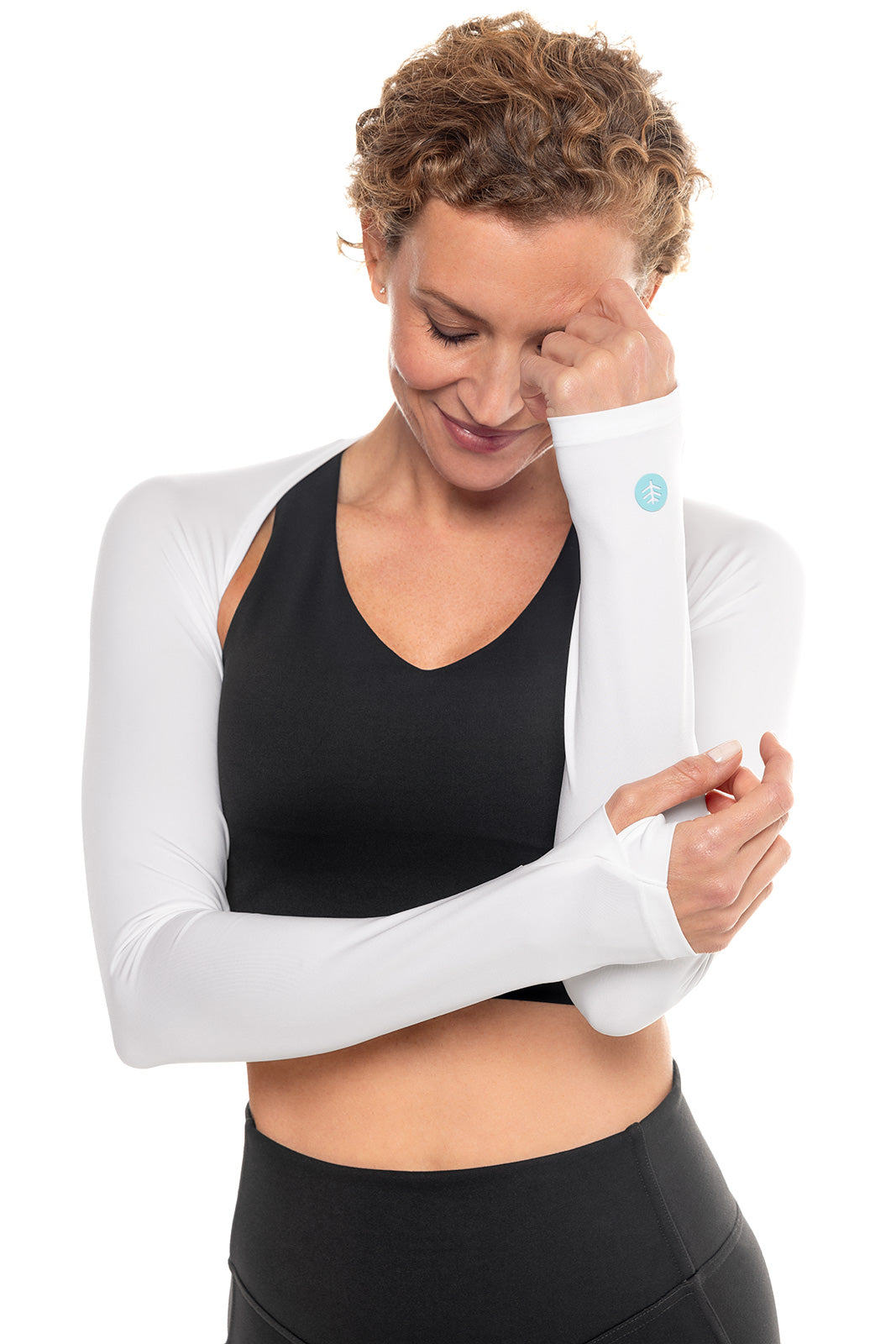 Women's Larix Shoulder Wrap UV Sleeve | White