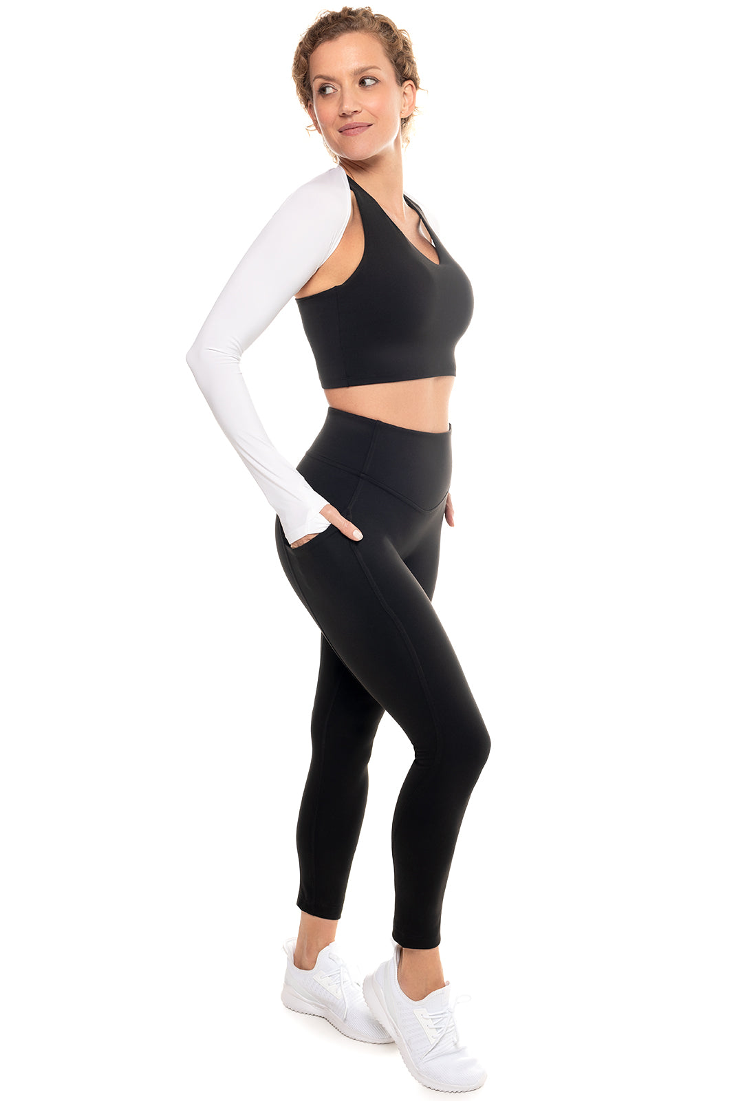 Women's Larix Shoulder Wrap UV Sleeve | White