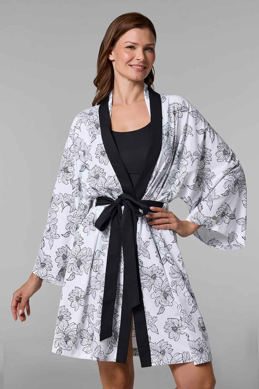 Women's Siesta Key Kijama | White/Black Perfect Peony