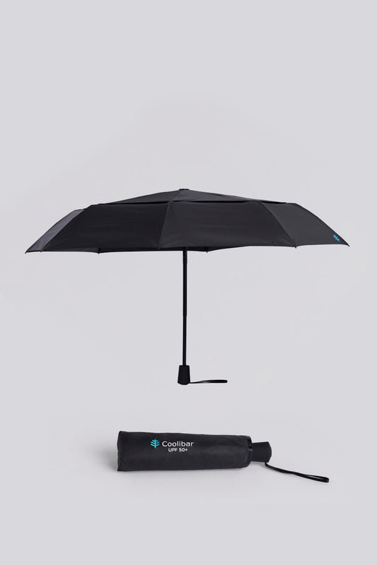 Sombrilla Solbrella de 42" con doble toldo manual | Acabado negro mate