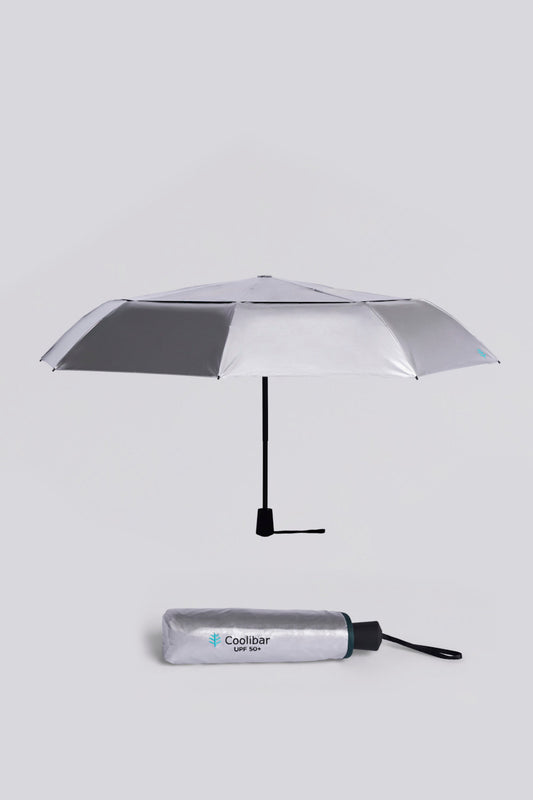 Sombrilla Solbrella de 42" con doble toldo manual | Plateada