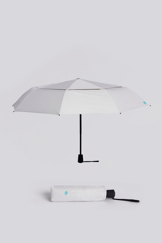 Sombrilla Solbrella de 42" con doble toldo manual | Color leche de coco