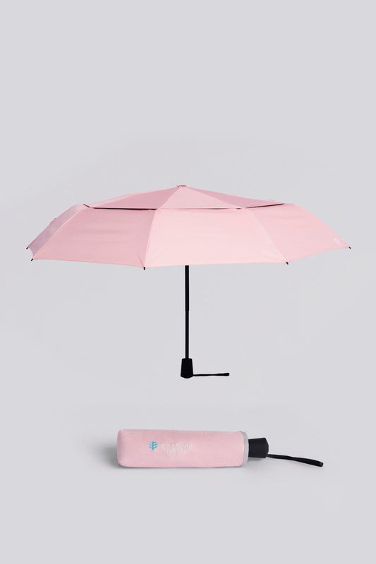 Sombrilla Solbrella de 42" con doble toldo manual | Rosa claro