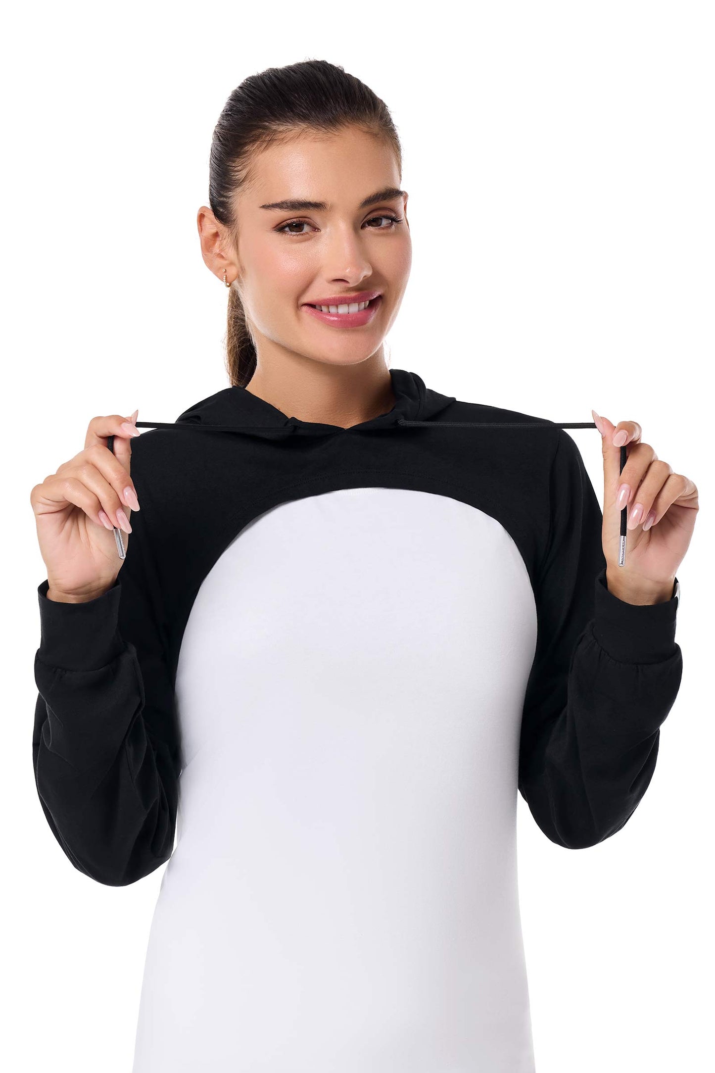 Women's Pompano Shrug Hoodie | Black
