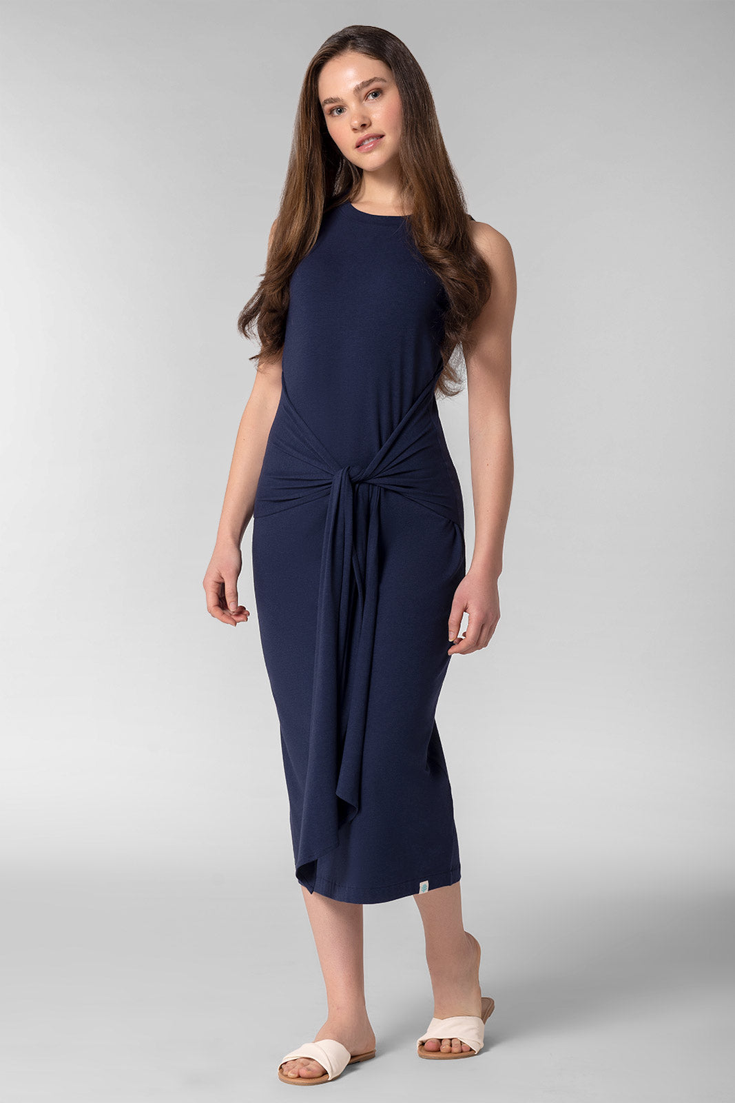 Women's Jupiter Midi Tie Dress | Navy