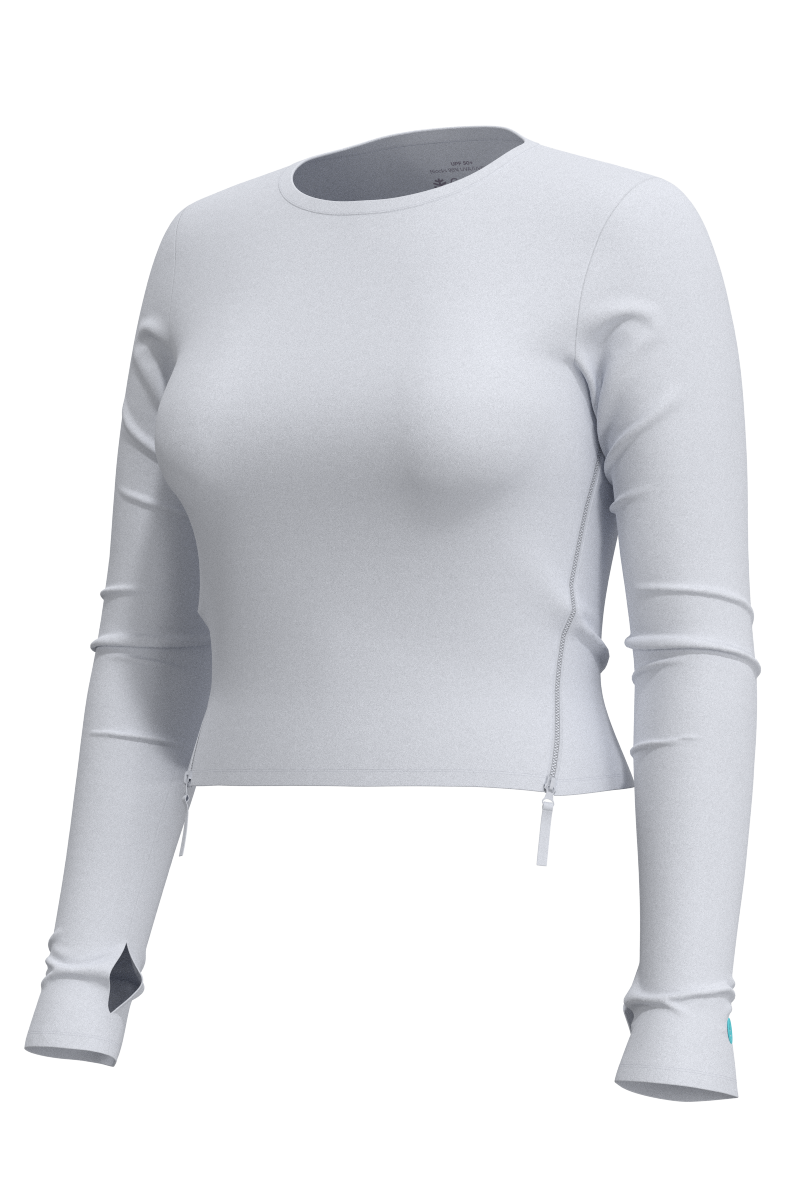 Women's Bayfront Rash Guard Bra Top | White