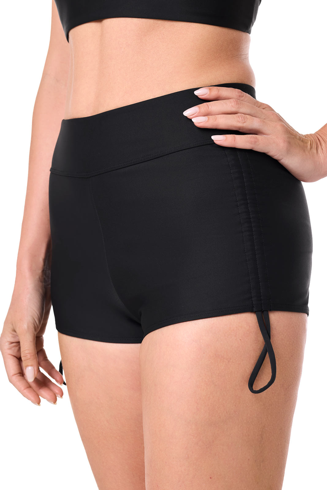 Women's Bayshore Ruched Swim Shorts | Black