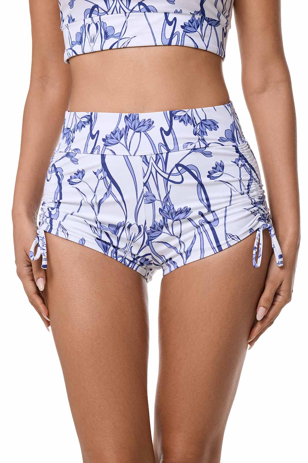 Women's Bayshore Ruched Swim Shorts | White Iris Dusk